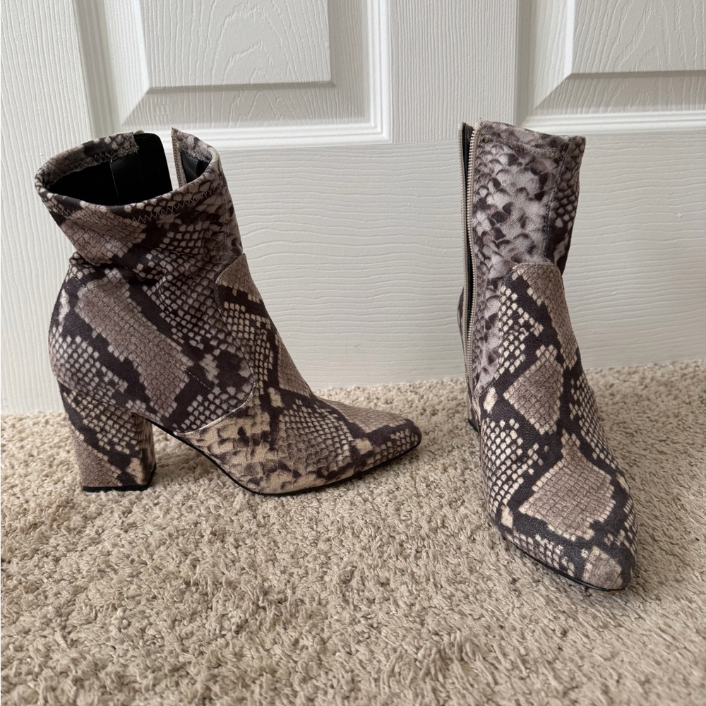 Steve Madden Snakeskin Patterned Ankle Boots